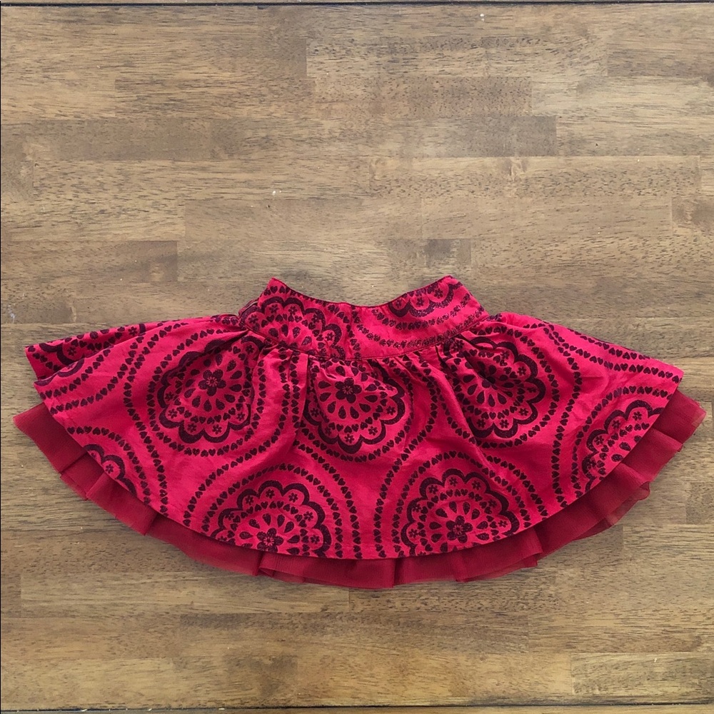 The Children's Place Red and Black Patterned Dance Skirt, Costume Skirt…